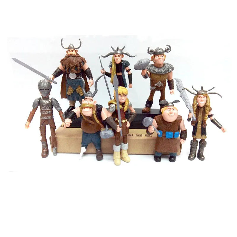 Kit 8 Bonecos Viking – Como Treinar o Seu Dragão (Heróis de Berk)