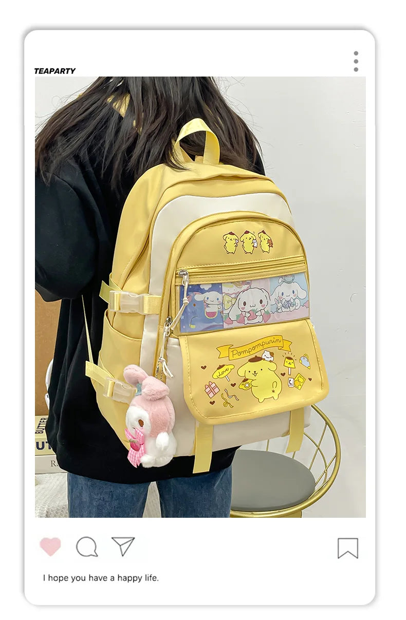 Mochila Kawaii Sanrio – Cinnamoroll, Kuromi e My Melody