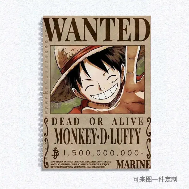 Caderno A5 de Desenho One Piece - Edição Especial Wanted
