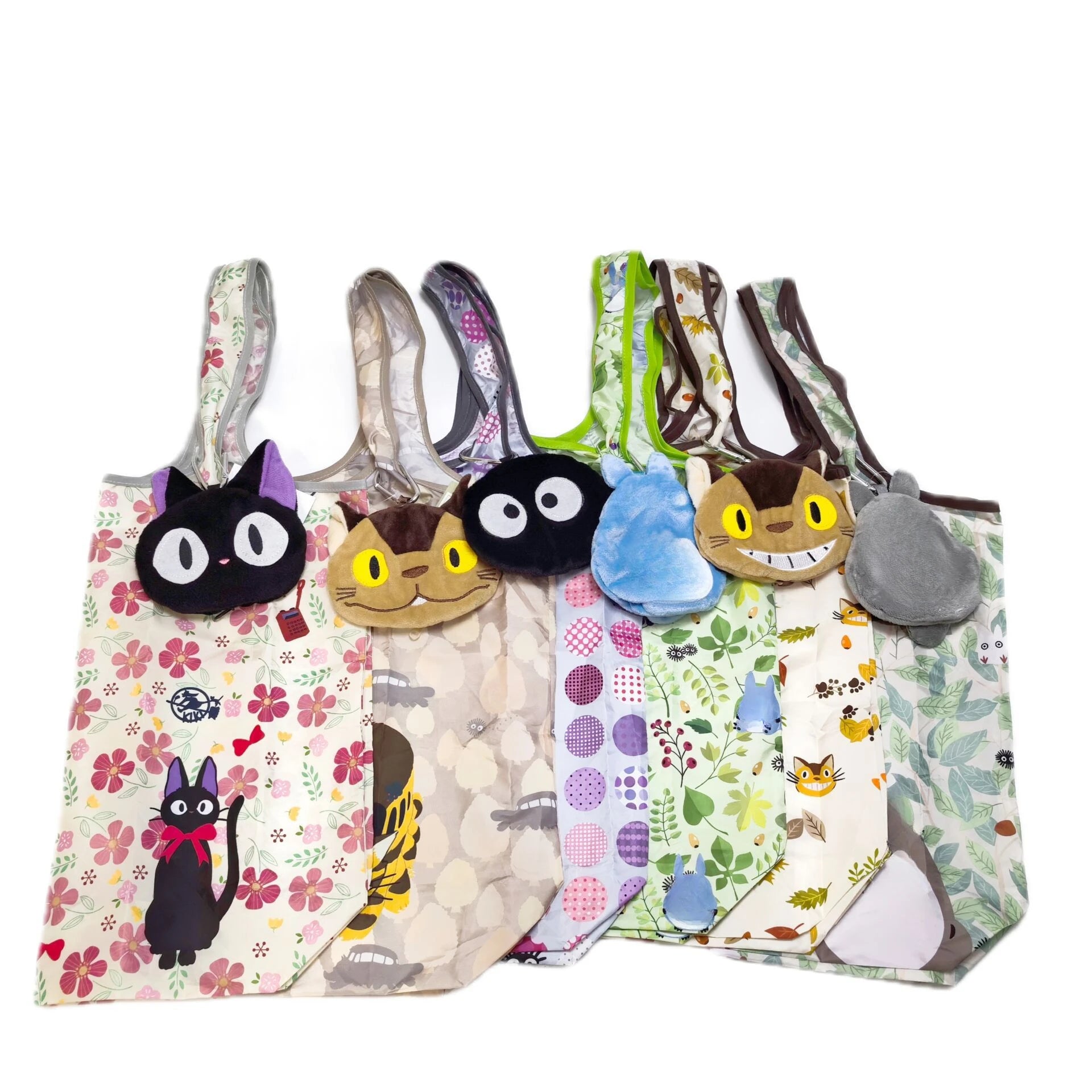Ecobag Ghibli com Chaveiro – Totoro, Jiji, Catbus e Mais