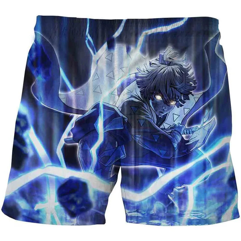 Shorts Adulto e Infantil Oni Hunter, Demon Slayer
