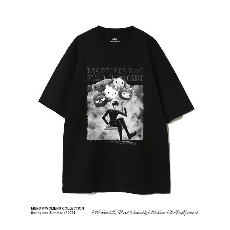 Camiseta Hello Kitty x Tomie Kawakami – Estilo Sanrio Meets Junji Ito